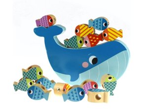 4 in 1 Wooden whale game 